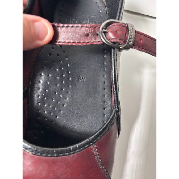 Dansko Marcelle Mary Jane Shoes Size 38 Clogs OxBlood burgundy maroon cottage - Picture 5 of 7